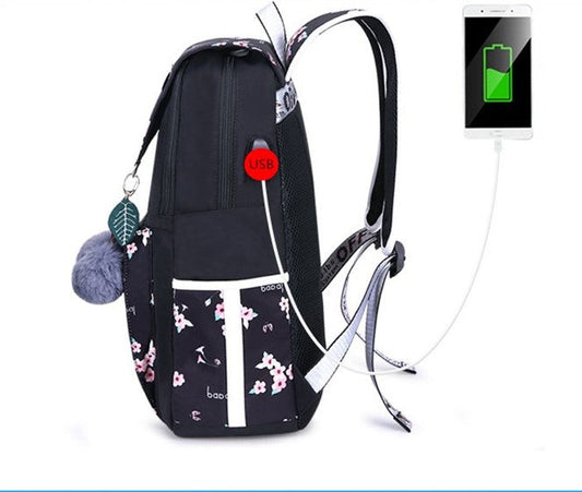 School backpack Flower